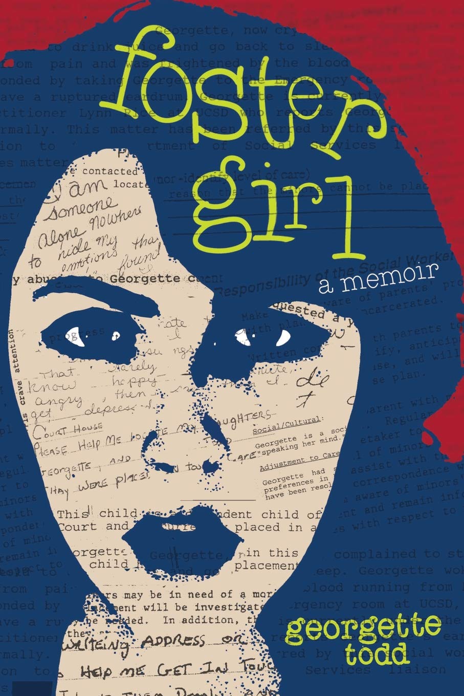 Foster Girl. Book Cover. Close Up. Wordle. Georgette Todd.